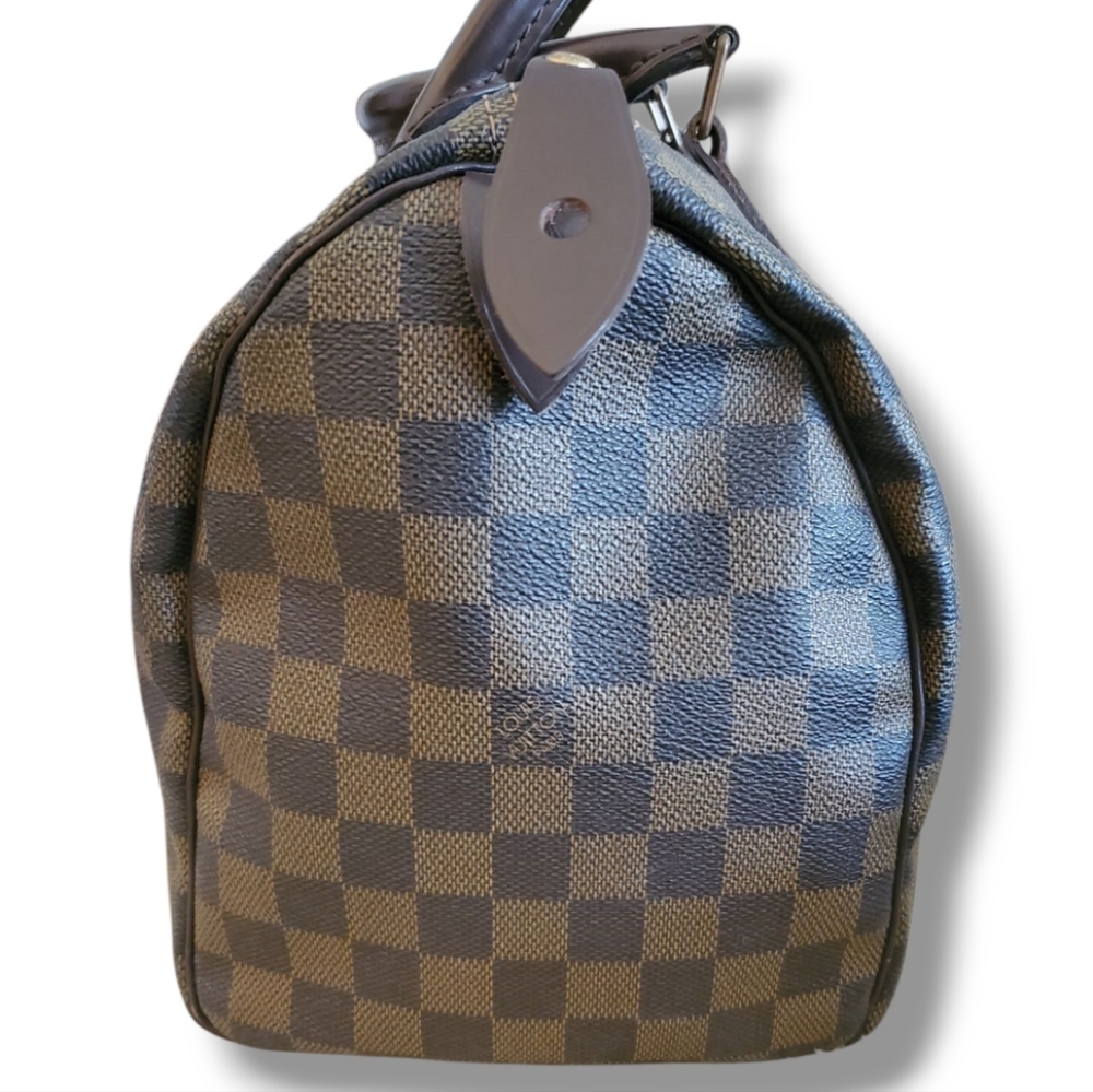 LOUIS VUITTON Speedy 30 Damier Ebene Satchel Bag Brown COA, Lock & Key - Picture 4 of 16